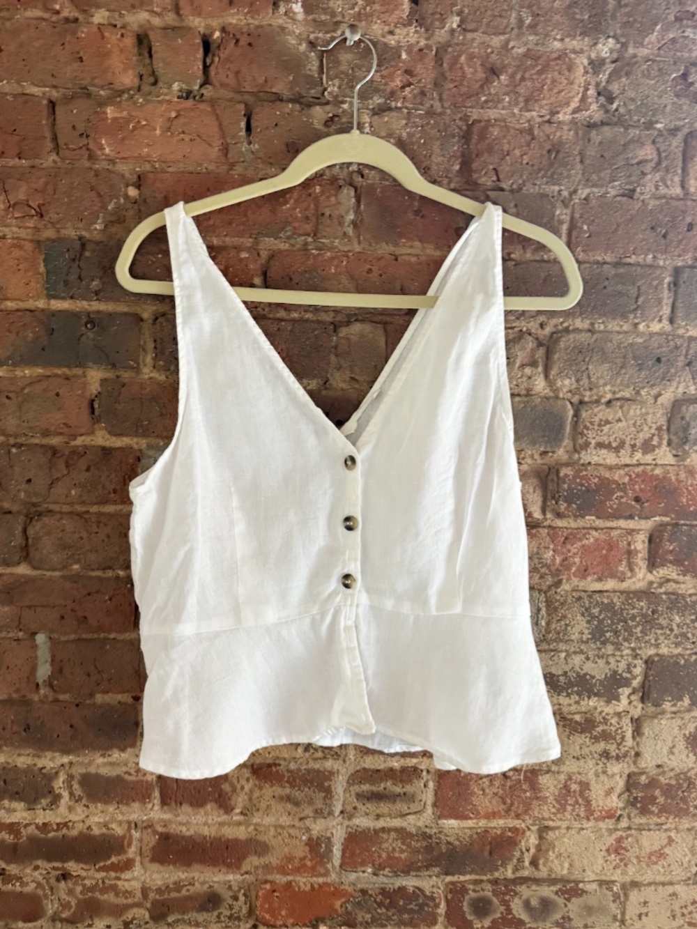 H&M White Linen Tank Top